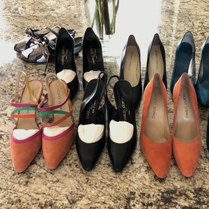 Navy Leather CJ Pumps